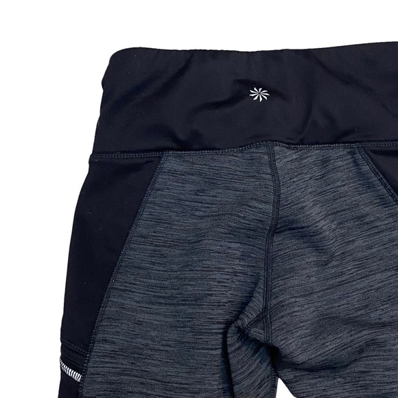 Athleta Colorblock Black and Grey Leggings Active Wear Size XS - Picture 4 of 5